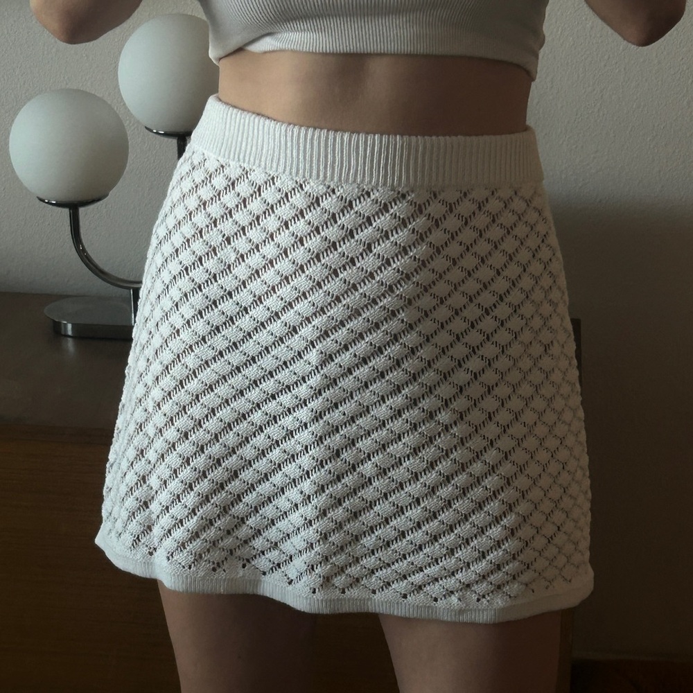 Meshki knit A-Line Mini Skirt